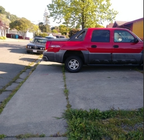 Vehicle Blocking Sidewalk
